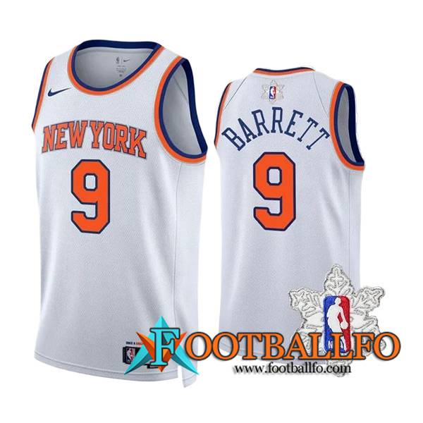 Camisetas New York Knicks (BARRETT #9) 2023/24 Blanco/Naranja