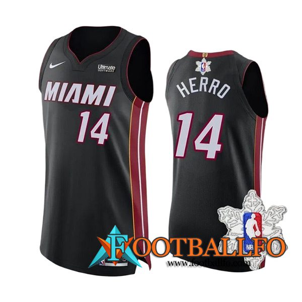 Camisetas Miami Heat (HERRO #14) 2023/24 Negro/Rojo -03