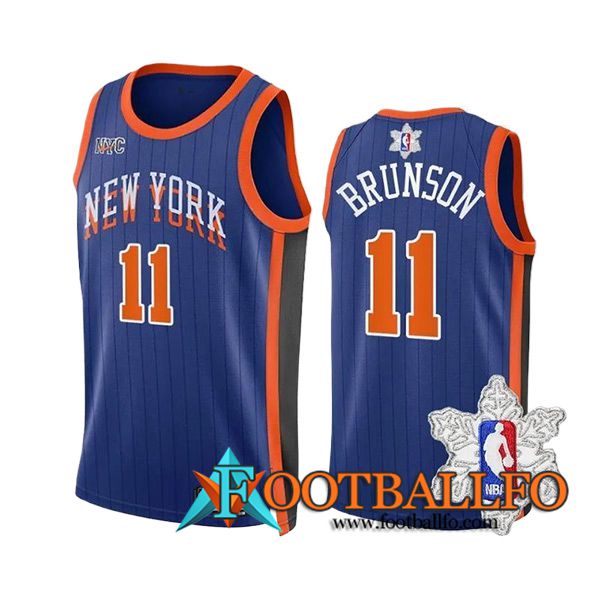Camisetas New York Knicks (MarrónSON #11) 2023/24 Azul/Naranja