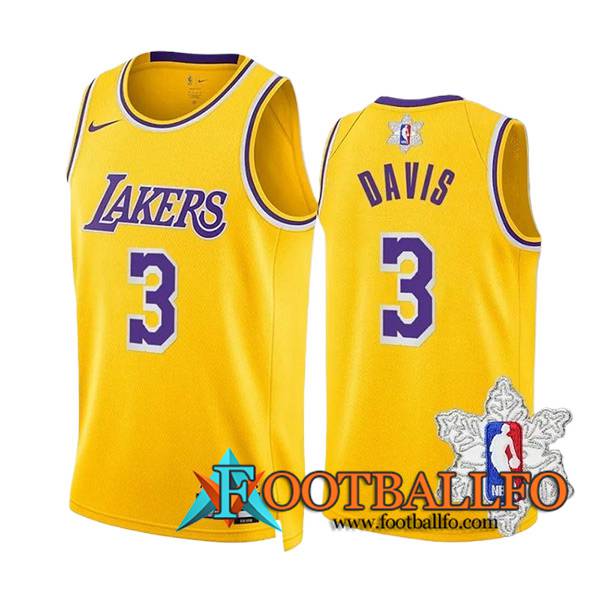 Camisetas Los Angeles Lakers (DAVIS #3) 2023/24 Amarillo/Violeta