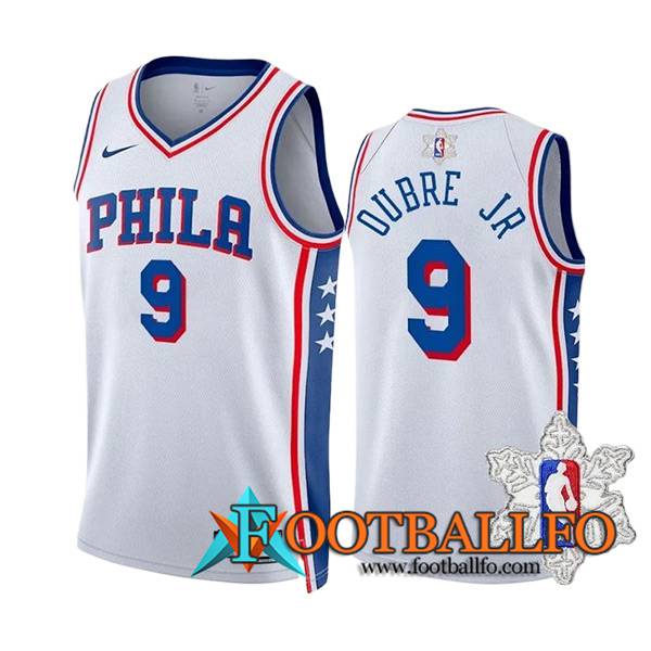 Camisetas Philadelphia 76ers (OUBRE JR #9) 2023/24 Blanco/Azul