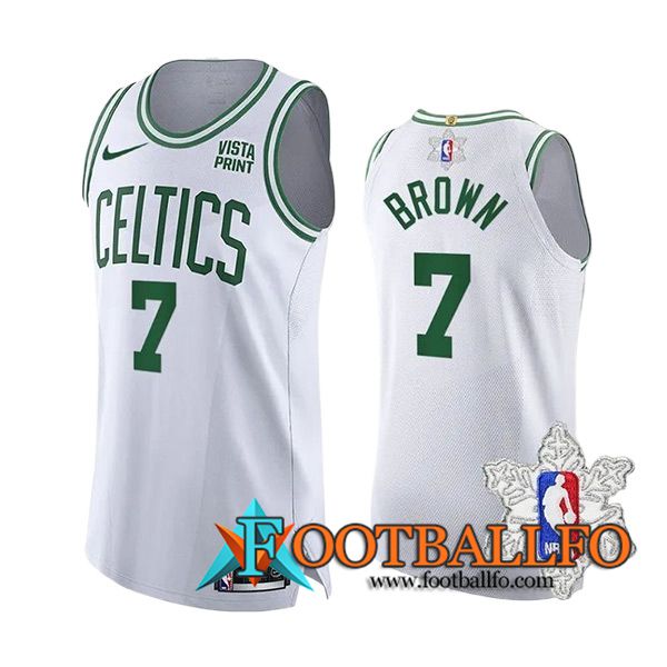 Camisetas Boston Celtics (BROWN #7) 2023/24 Blanco/Verde -02