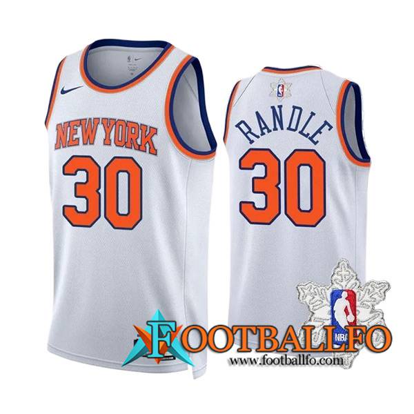 Camisetas New York Knicks (RANDLE #30) 2023/24 Blanco/Naranja