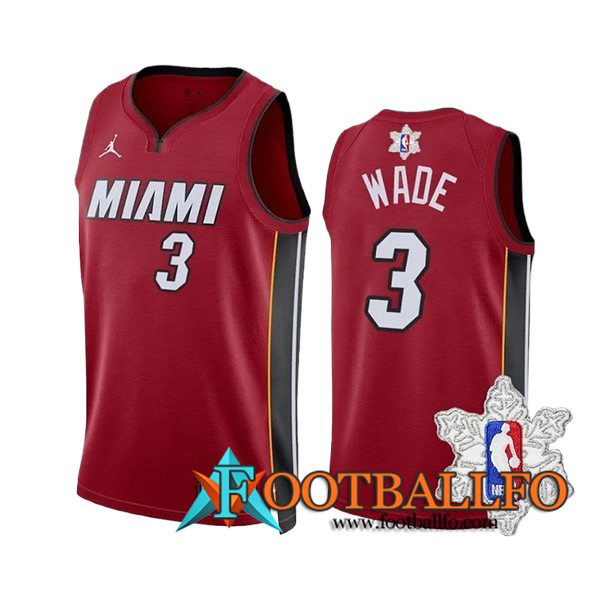 Camisetas Miami Heat (WADE #3) 2023/24 Rojo/Blanco