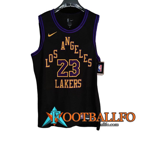 Camisetas Los Angeles Lakers (DAVIS #23) 2023/24 Negro/Violeta/Amarillo