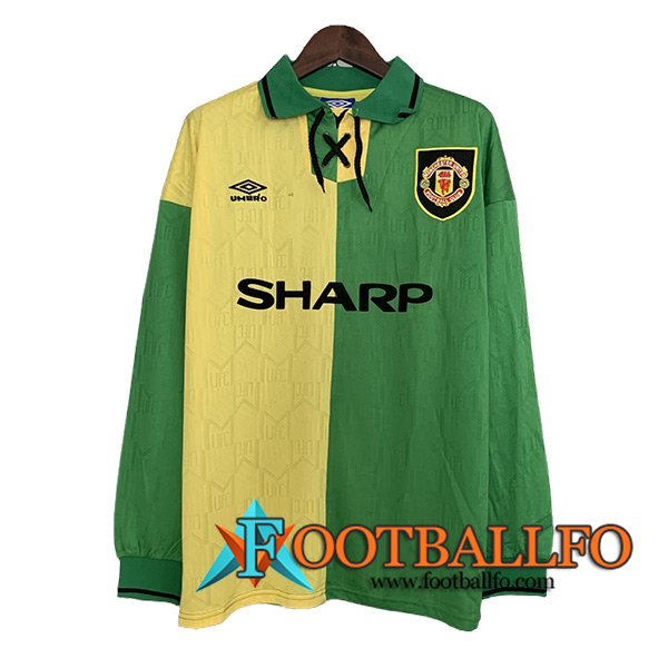 Camisetas De Futbol Manchester United Retro Tercera Manga Largas 1992/1994