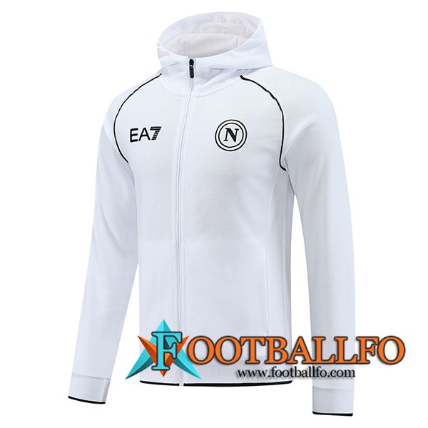 Chaqueta Con Capucha FC SSC Napoli Blanco/Negro 2023/2024