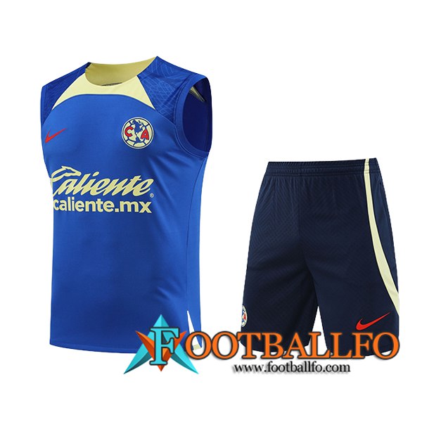 Camiseta Entrenamiento sin mangas + Cortos Club America Azul/Verde 2024/2025