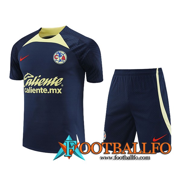 Camiseta Entrenamiento + Cortos Club America Azul Oscuro 2024/2025