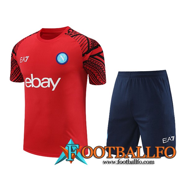 Camiseta Entrenamiento + Cortos SSC Napoli Rojo/Azul 2024/2025