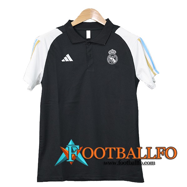 Camiseta Polo Real Madrid Negro/Blanco 2023/2024