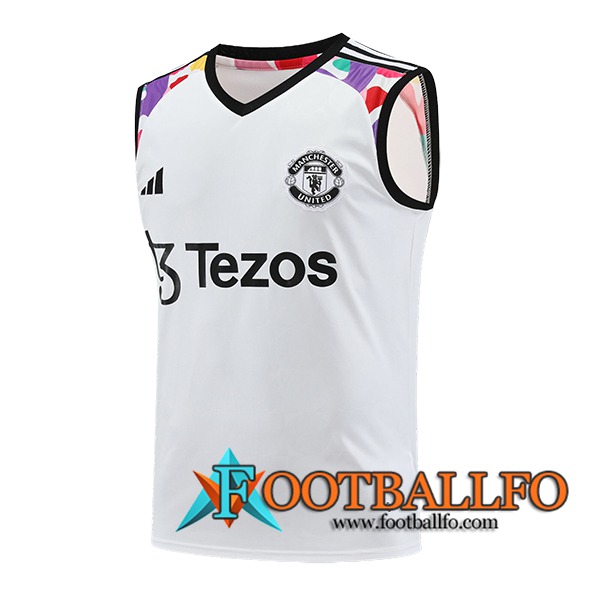 Chalecos De Futbol Manchester United Blanco/Negro 2024/2025
