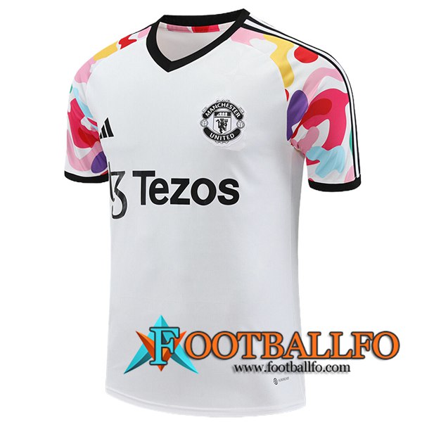 Camiseta Entrenamiento Manchester United Blanco/Negro 2024/2025