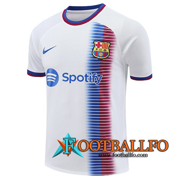 Camiseta Entrenamiento FC Barcelona Blanco/Azul 2024/2025