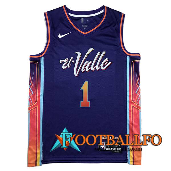 Camisetas Phoenix Suns (BOOKER #1) 2023/24 Violeta/Naranja