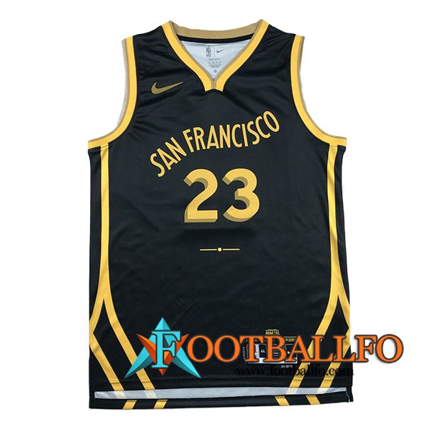 Camisetas Golden State Warriors (GREEN #23) 2023/24 Negro/Amarillo -02