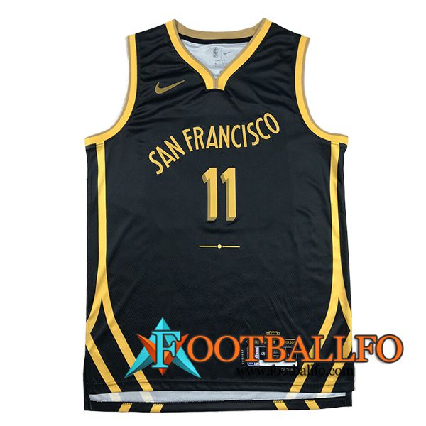 Camisetas Golden State Warriors (THOMPSON #11) 2023/24 Negro/Amarillo -02