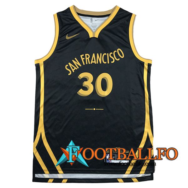 Camisetas Golden State Warriors (CURRY #30) 2023/24 Negro/Amarillo -05