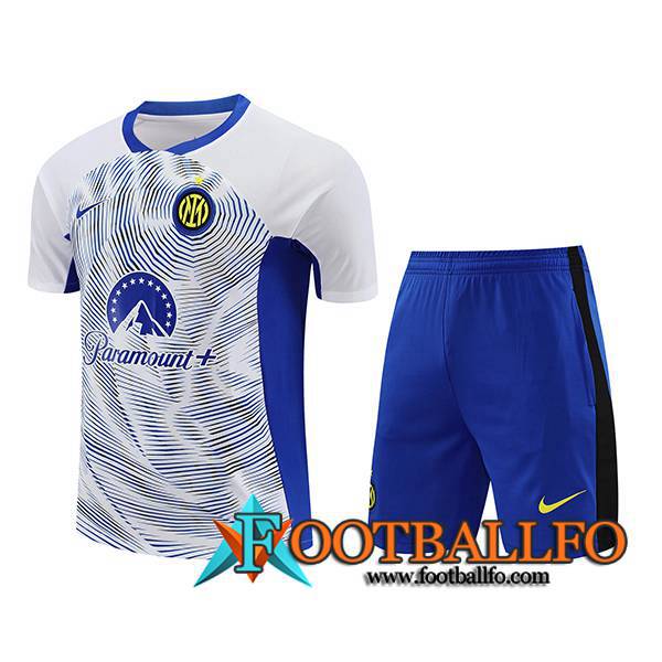 Camiseta Entrenamiento + Cortos Inter Milan Blanco/Azul 2024/2025