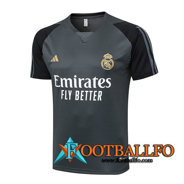 Camiseta Entrenamiento Real Madrid Gris/Negro 2024/2025
