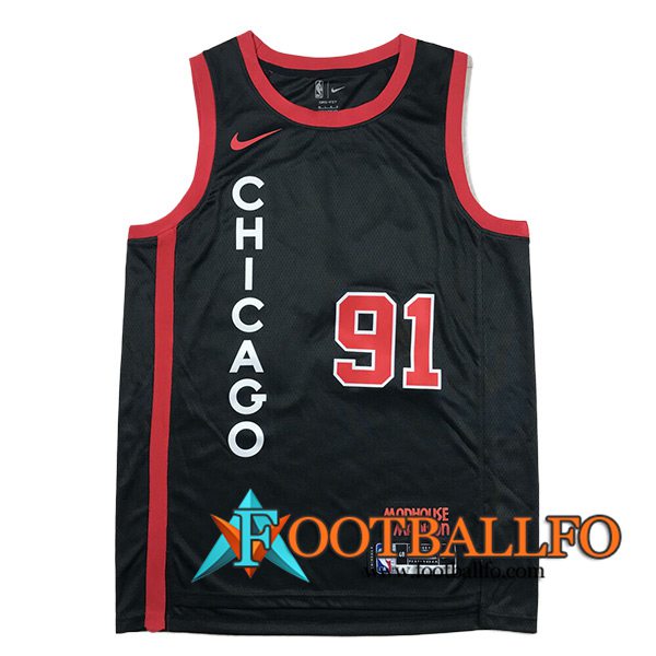 Camisetas Chicago Bulls (ROOMAN #91) 2024/25 Negro/Rojo