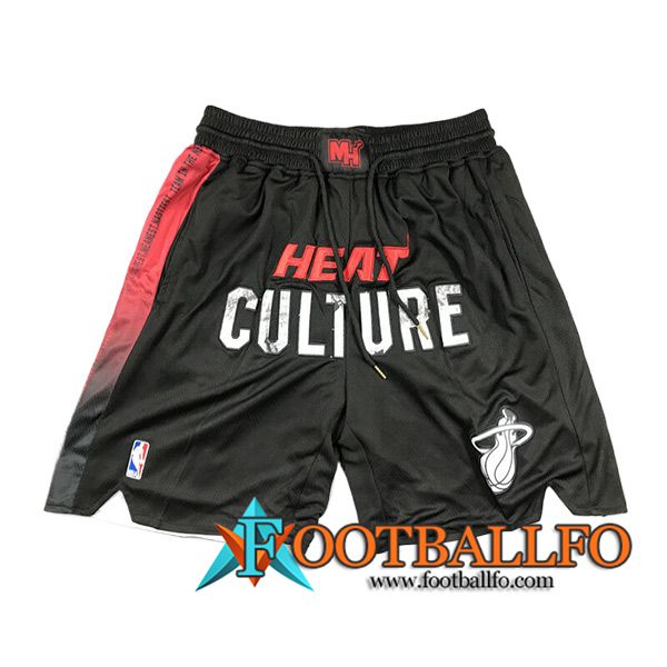 Cortos NBA Miami Heat 2024/25 Negro/Rojo
