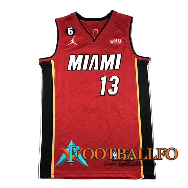 Camisetas Miami Heat (ADEBAYO #13) 2024/25 Rojo/Negro