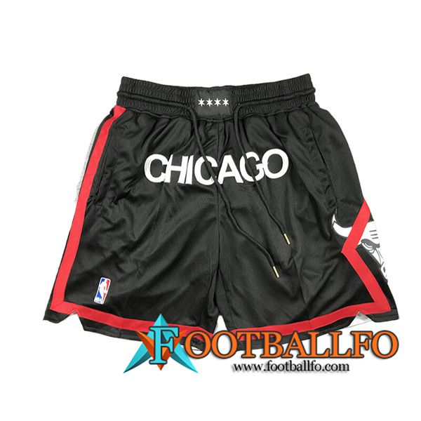 Cortos NBA Chicago Bulls 2024/25 Negro/Rojo/Blanco