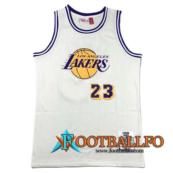 Camisetas Los Angeles Lakers (JAMES #23) 2024/25 Blanco/Amarillo/Azul