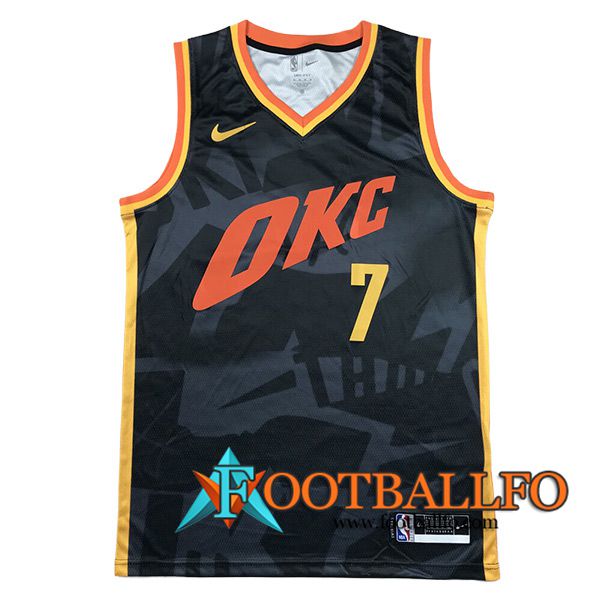Camisetas Oklahoma City Thunder (HOLMGREN #7) 2024/25 Negro/Rojo/Amarillo