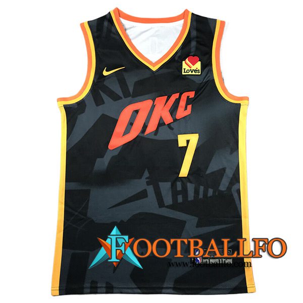 Camisetas Oklahoma City Thunder (HOLMGREN #7) 2024/25 Negro/Gris/Amarillo/Naranja
