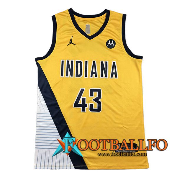 Camisetas Indiana Pacers (SIAKAM #43) 2024/25 Amarillo/Negro/Blanco