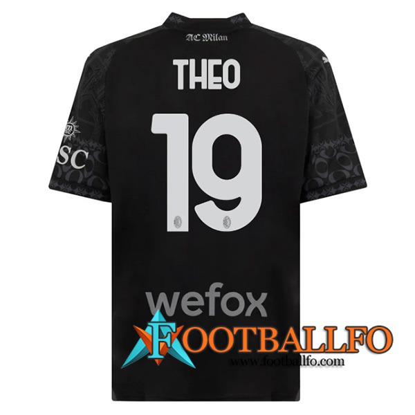 Camisetas De Futbol AC Milan (THEO #19) 2023/2024 Fourth Negro