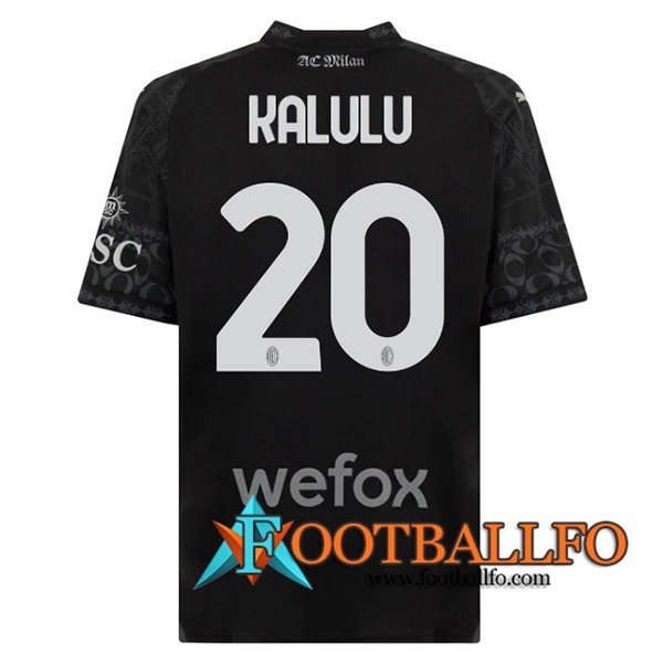 Camisetas De Futbol AC Milan (KALULU #20) 2023/2024 Fourth Negro