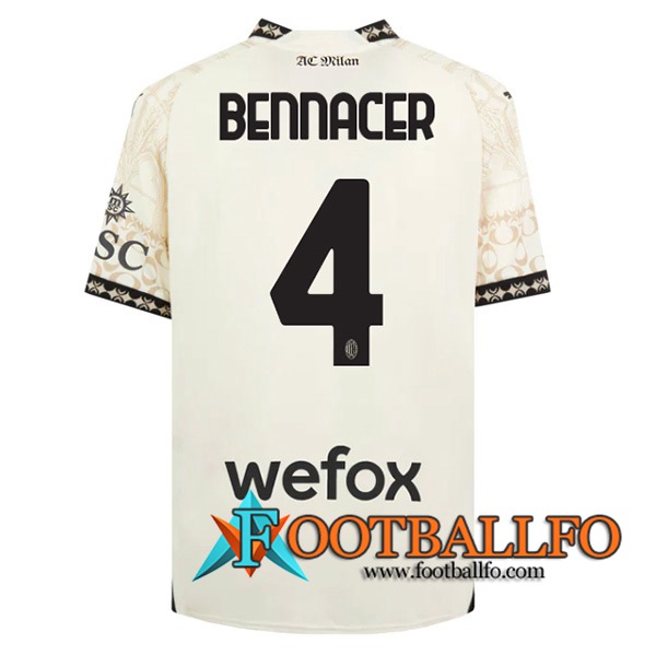 Camisetas De Futbol AC Milan (BENNACER #4) 2023/2024 Fourth Blanco