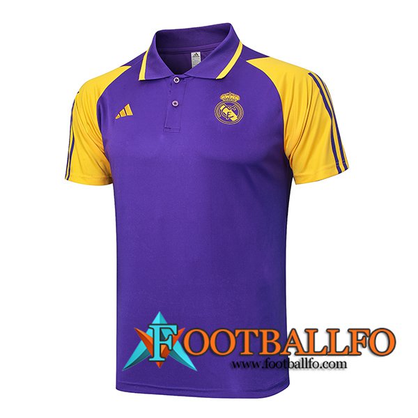 Camiseta Polo Real Madrid Violeta/Amarillo 2024/2025