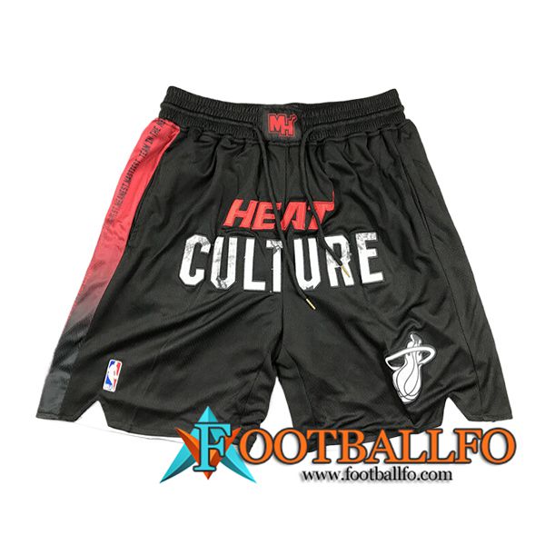 Cortos NBA Miami Heat 2024/25 Negro/Rojo/Blanco