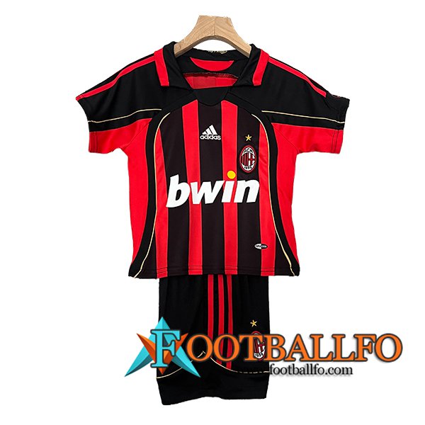 Camisetas De Futbol AC Milan Retro Ninos Primera 2006/2007