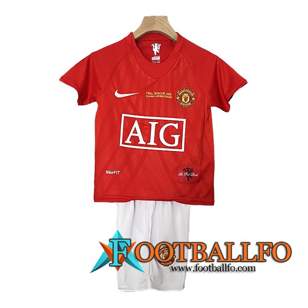Camisetas De Futbol Manchester United Retro Ninos Primera 2007/2008