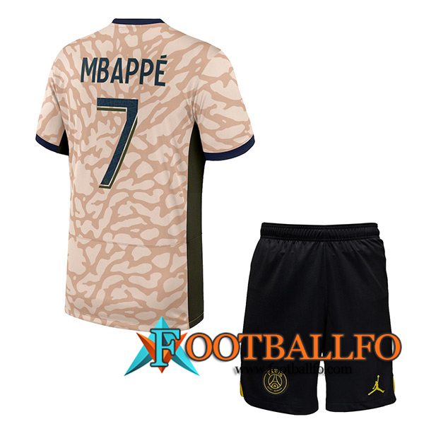 Camisetas De Futbol PSG (MBAPPÉ #7) Ninos 2023/2024 Fourth
