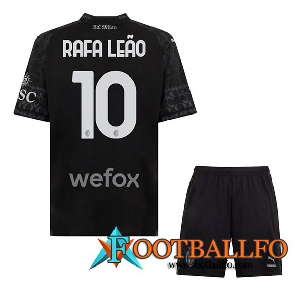 Camisetas De Futbol Atalanta (RAFAEL LEÃO #10) Ninos 2023/2024 Fourth Negro