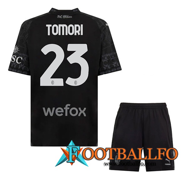 Camisetas De Futbol Atalanta (TOMORI #23) Ninos 2023/2024 Fourth Negro