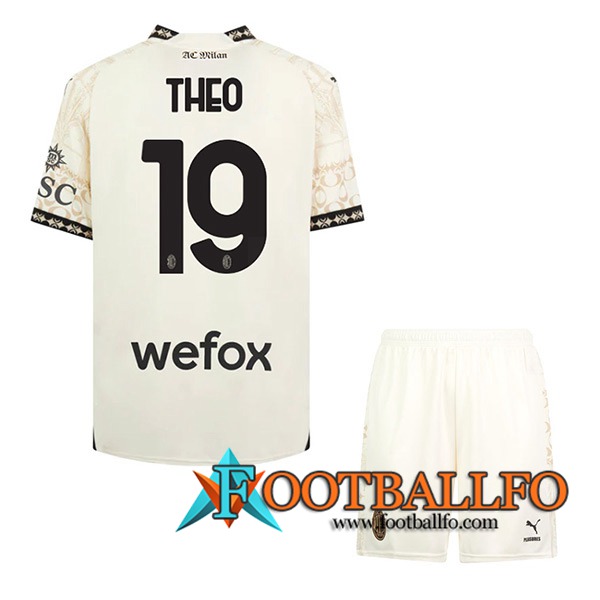 Camisetas De Futbol Atalanta (THEO #19) Ninos 2023/2024 Fourth Blanco