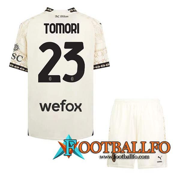 Camisetas De Futbol Atalanta (TOMORI #23) Ninos 2023/2024 Fourth Blanco