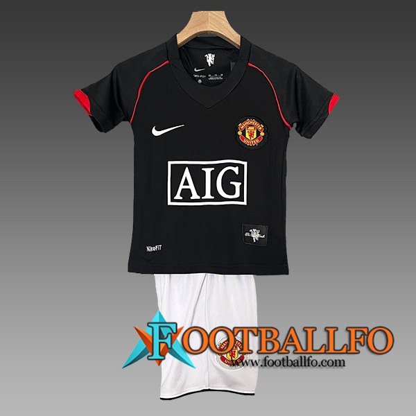 Camiseta Entrenamiento + Cortos Manchester United Ninos Negro/Rojo/Blanco 2024/2025