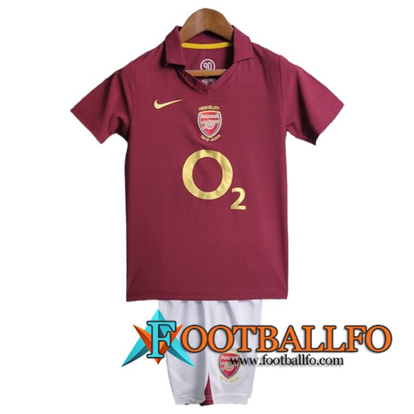 Camisetas De Futbol Arsenal Retro Ninos Primera 2005/2006
