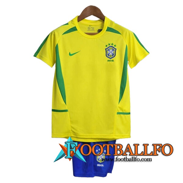 Camisetas De Futbol Brasil Retro Ninos Primera 2002