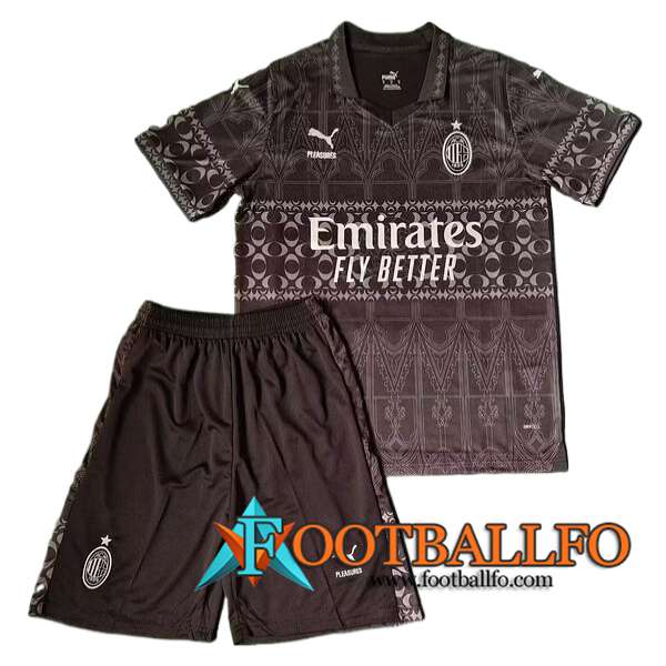 Camisetas De Futbol AC Milan Ninos Fourth Negro 2023/2024