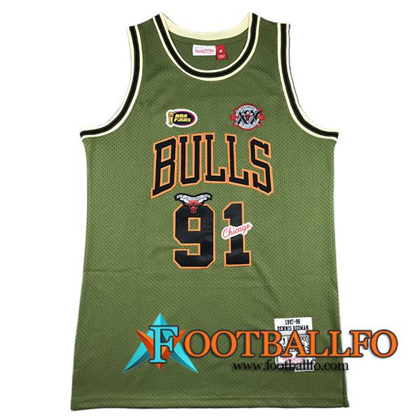 Camisetas NBA Chicago Bulls (RODMAN #91) 2024/25 Verde/Negro