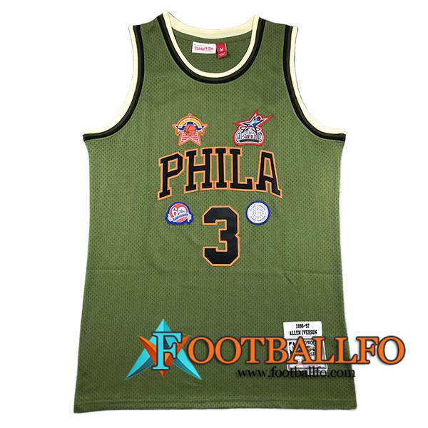 Camisetas NBA Philadelphia 76ers (IVERSON #3) 2024/25 Verde/Negro